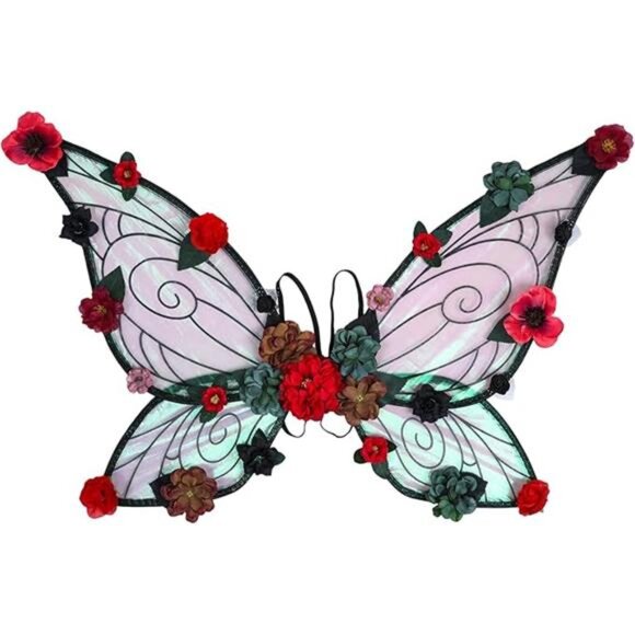 Fairy Wings for Women - Renaissance Costume Butterfly Wings with Flowers - Picture 7 of 7
